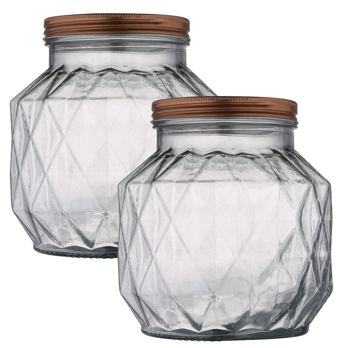 Botes de vidrio con tapa 2,2 L para cocina pack 2 uds