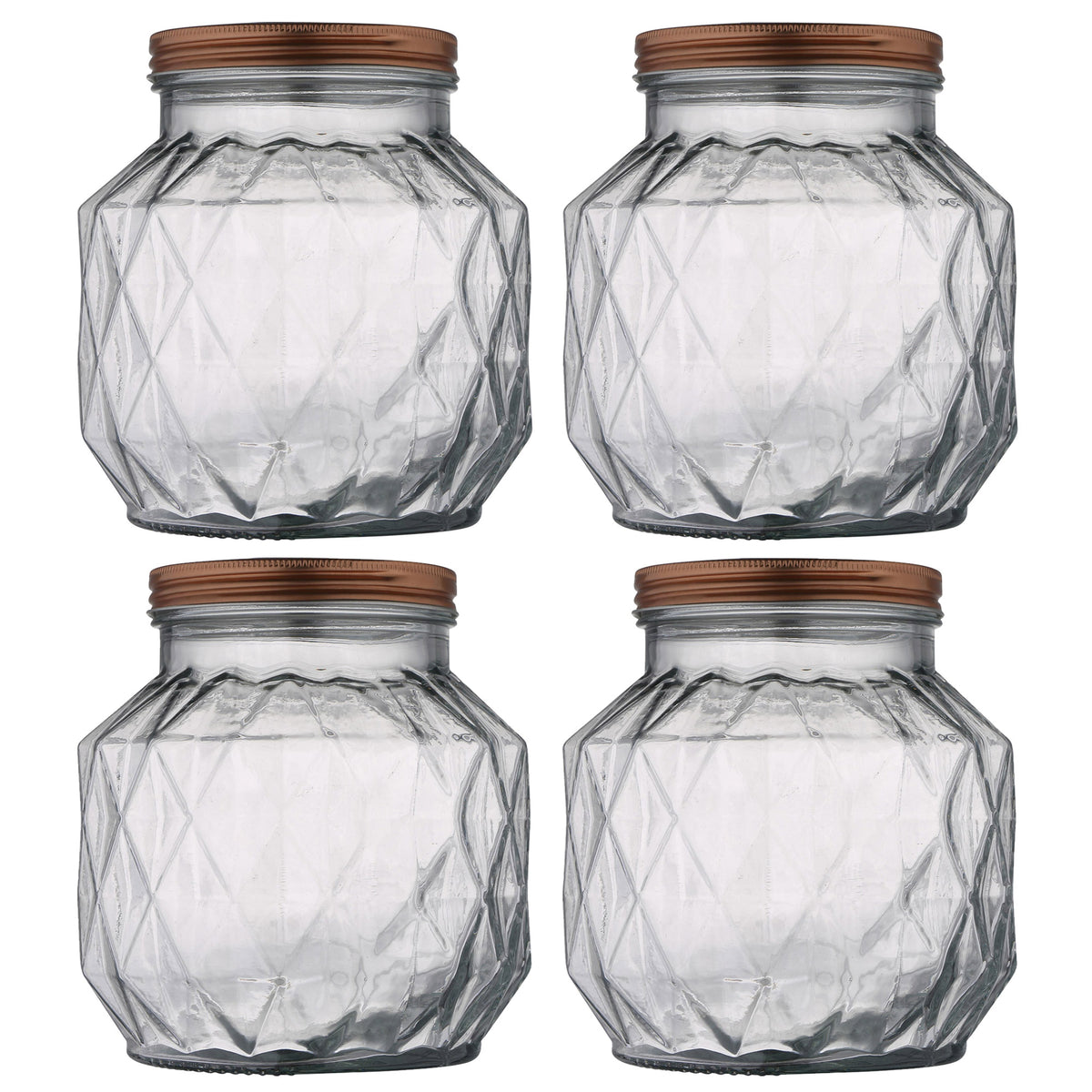 Botes de vidrio con tapa 2,2 L para cocina pack 4 uds