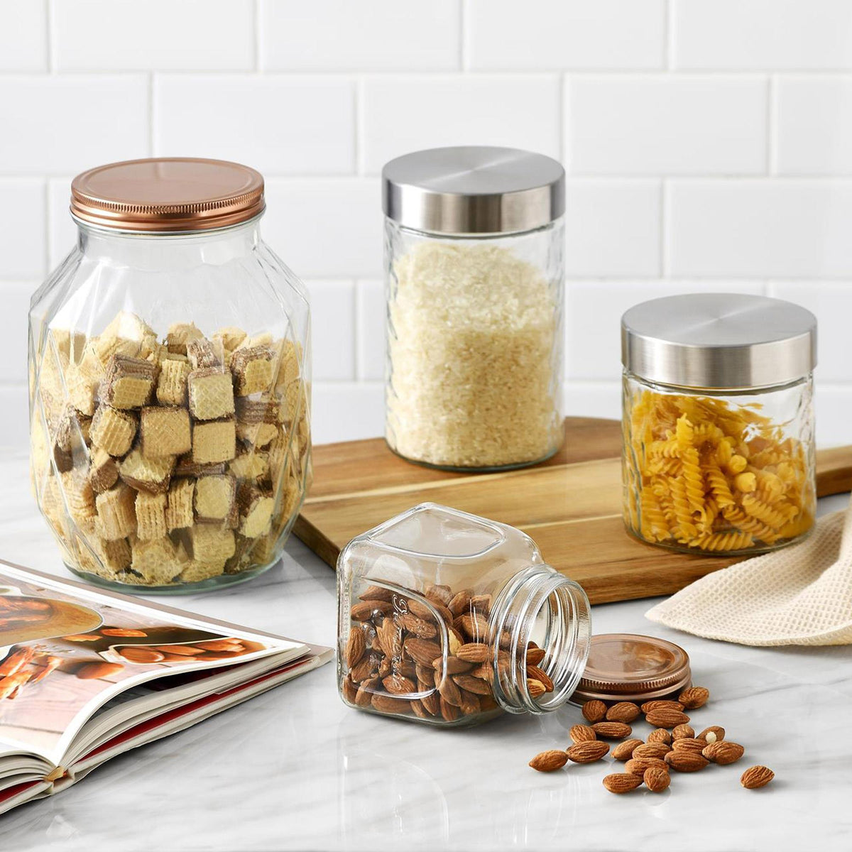 Botes de vidrio con tapa 2,9 L para cocina pack 2 uds (4)