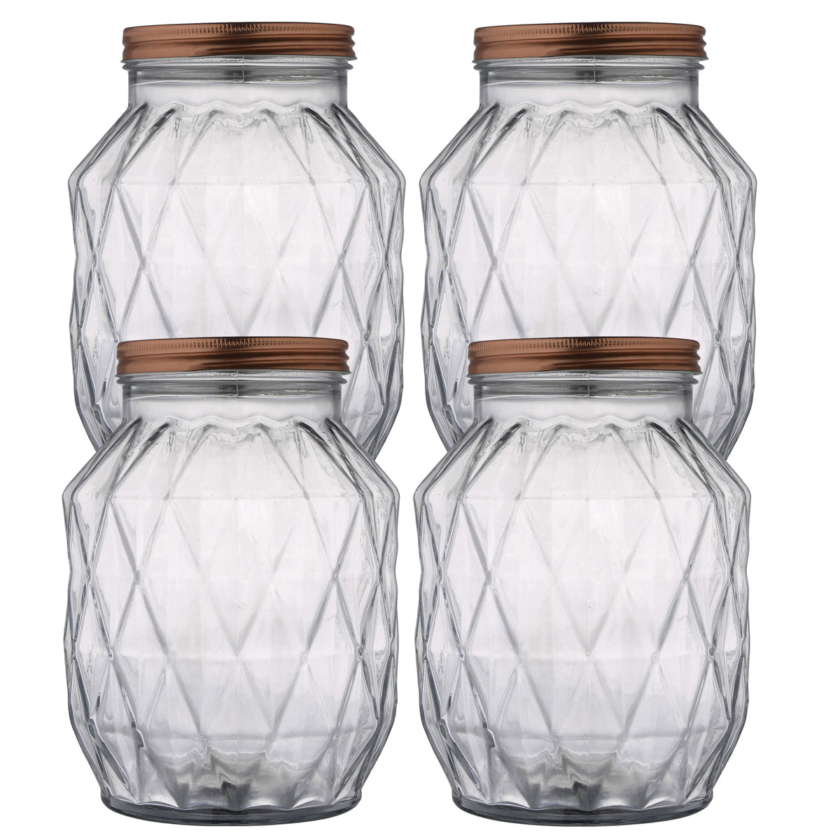 Botes de vidrio con tapa 2,9 L para cocina pack 4 uds