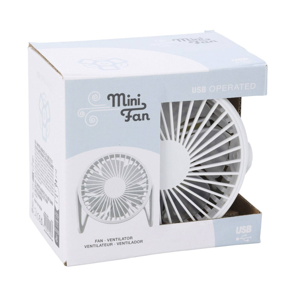 Ventiladores de mesa USB Ø14,5x11,5 cm blancos pack 2 (10)