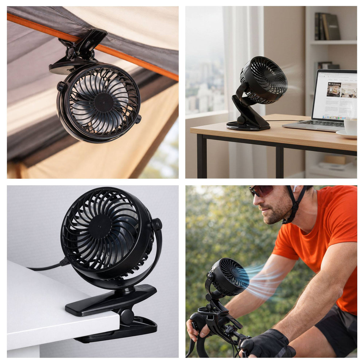 Ventiladores con clip 3 velocidades batería 1200 mAh negro pack 2 (4)