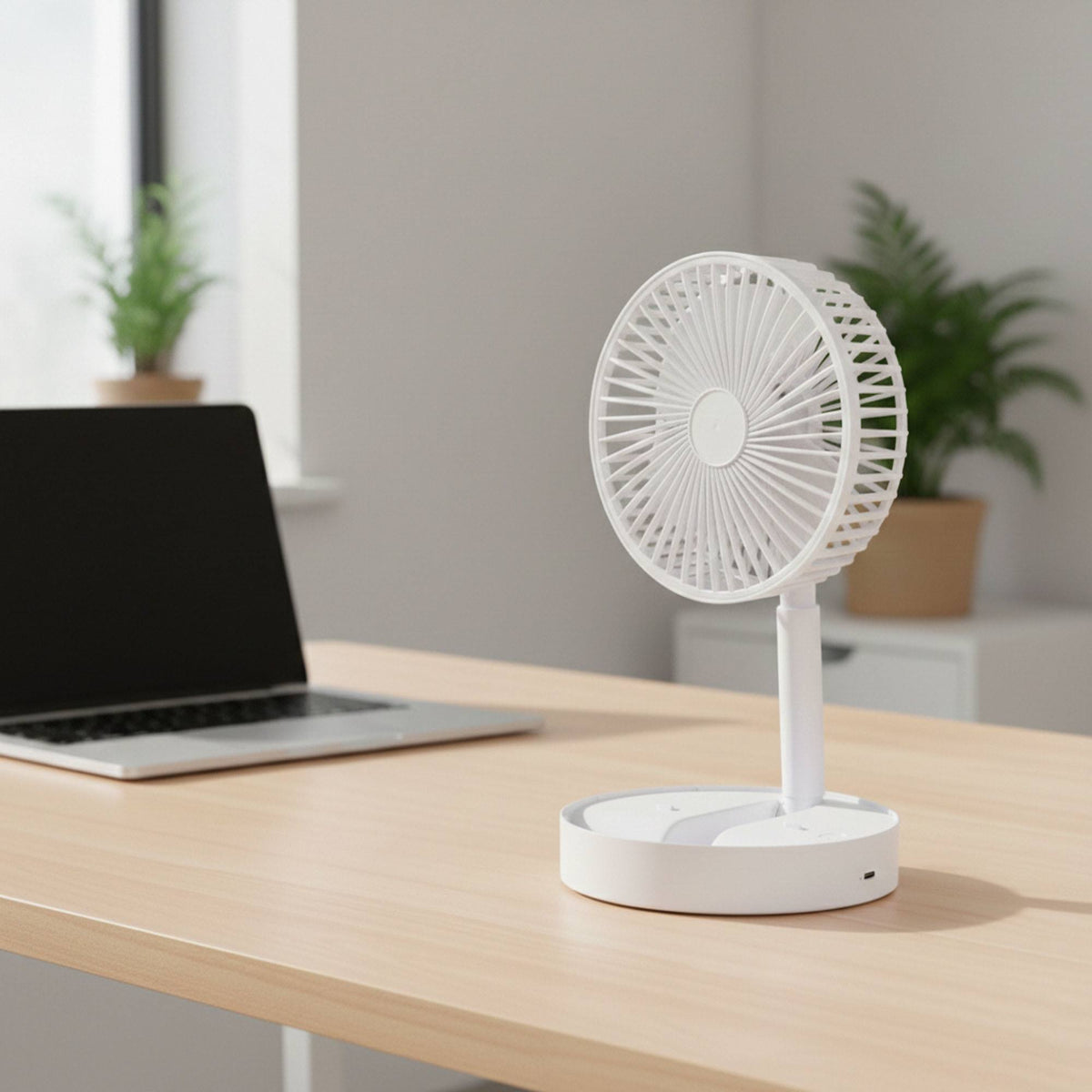 Ventiladores USB plegables Ø16,5 cm 3 velocidades blancos pack 2 (5)