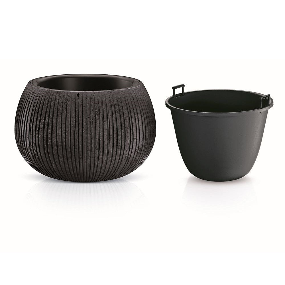 Pack 3 macetas plástico Beton Bowl cemento negro (4)