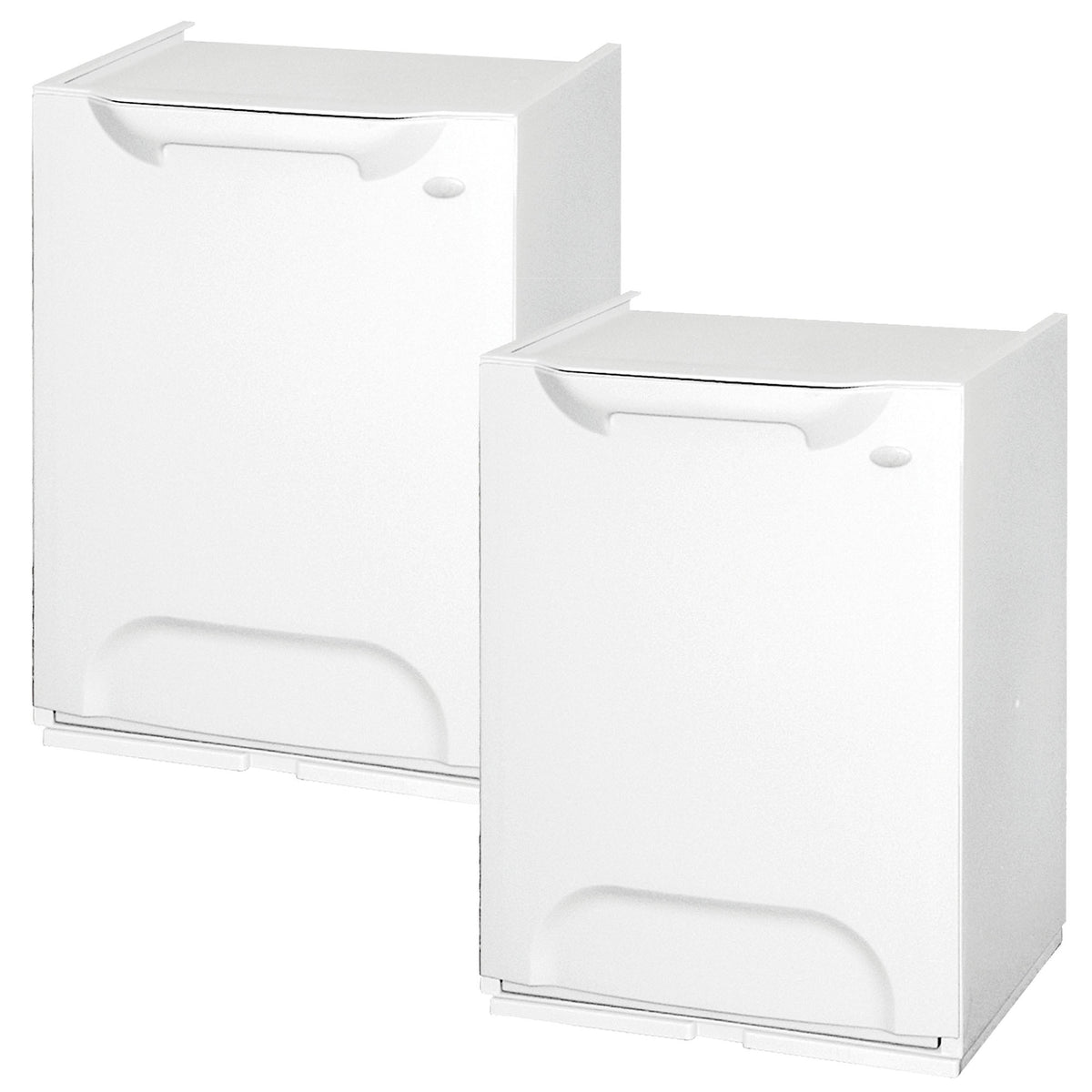 Pack 2 papeleras reciclaje polipropileno blanco 20L c/u