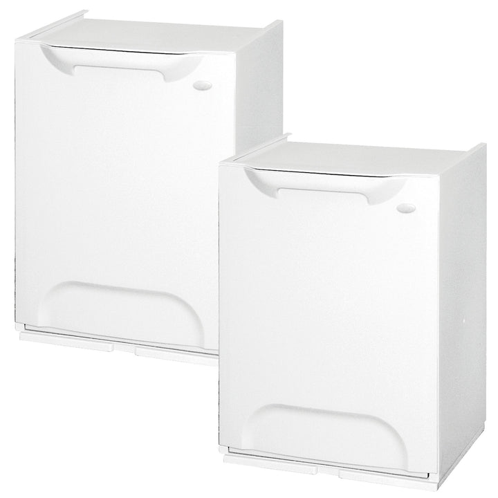 Pack 2 papeleras reciclaje polipropileno blanco 20L c/u