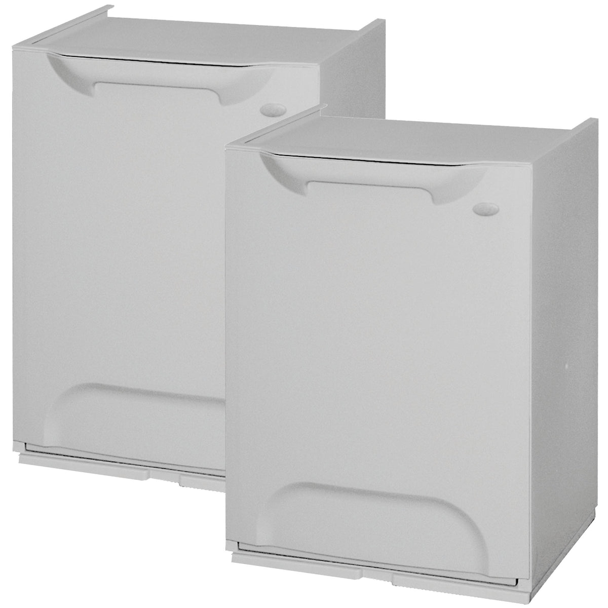 Pack 2 papeleras reciclaje polipropileno gris 20L c/u