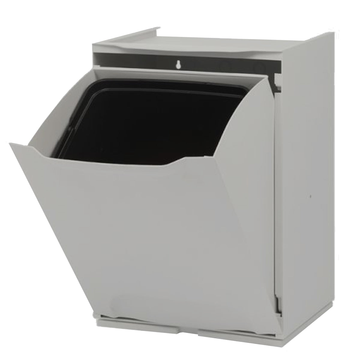 Pack 2 papeleras reciclaje polipropileno gris 20L c/u (5)