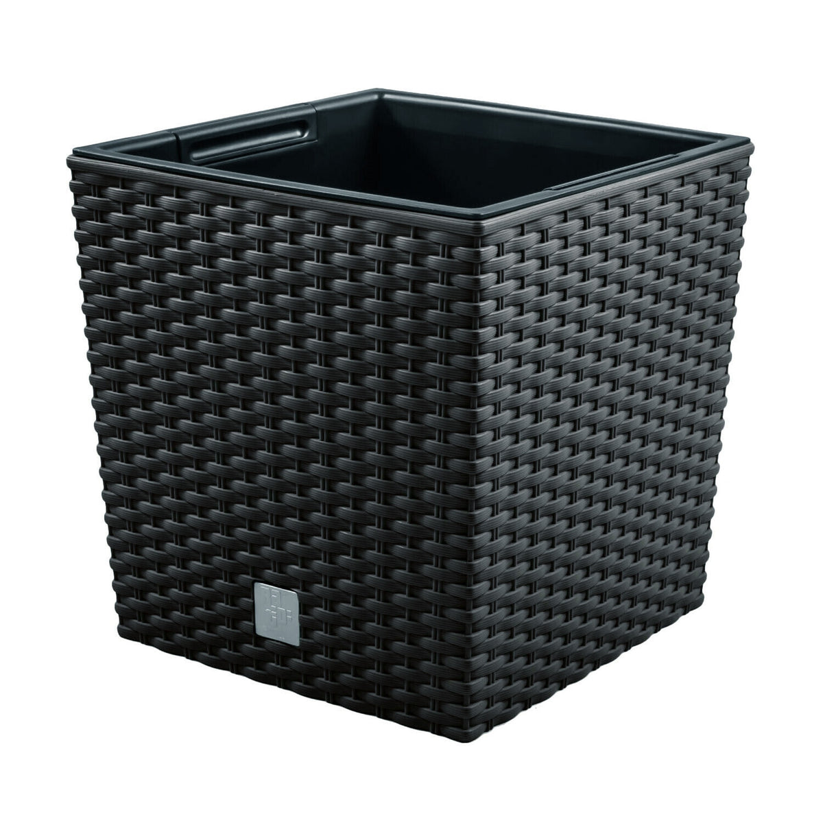 Maceta Rato 32 L antracita 32x32x32,5 cm + bola boj Ø36 cm (6)