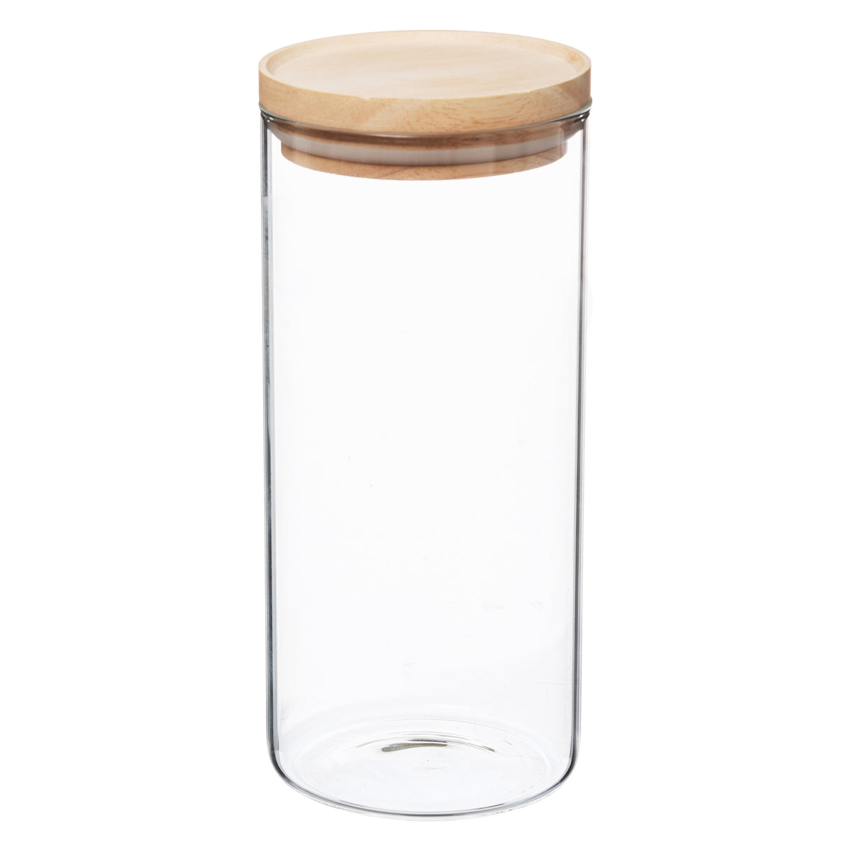 Set 4 tarros vidrio y madera 1,3 L (2)