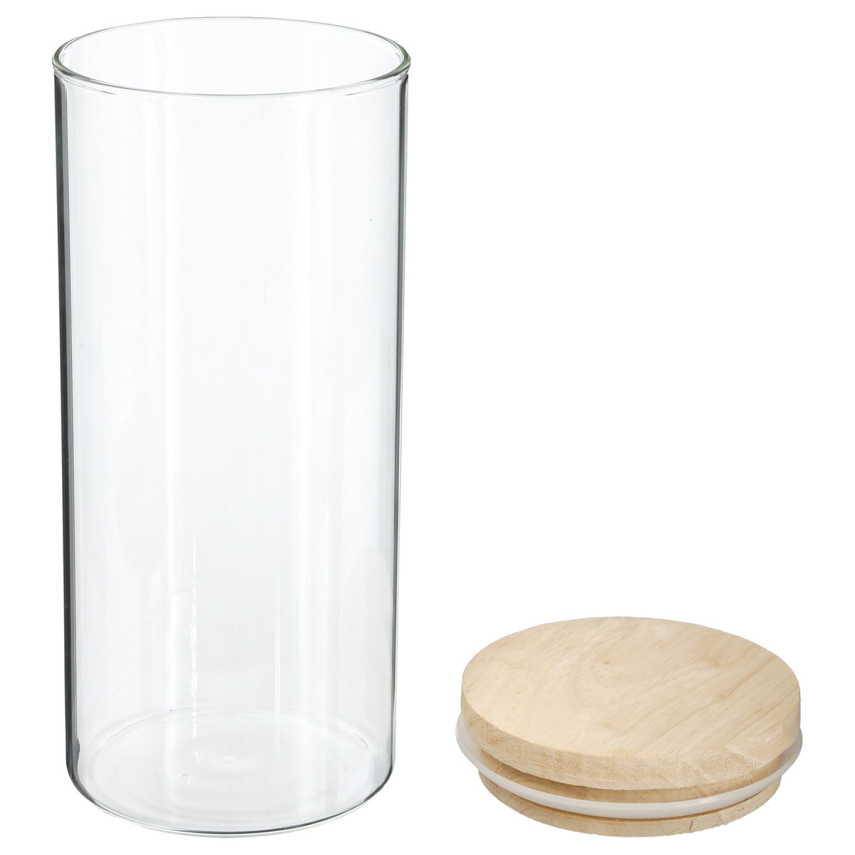 Set 4 tarros vidrio y madera 1,3 L (3)
