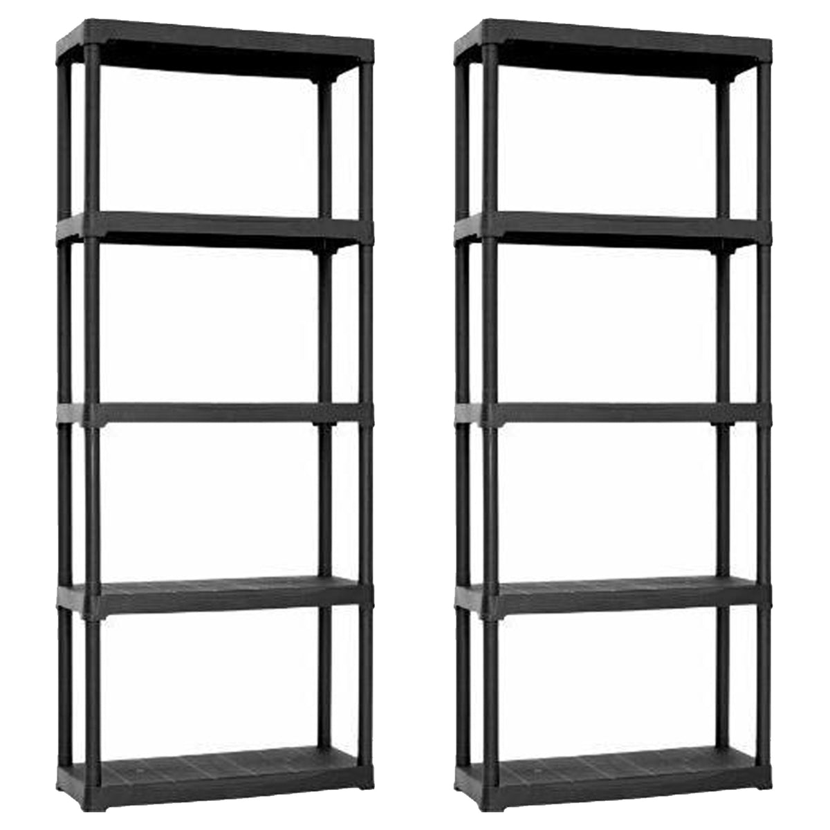 Pack 2 estanterías 5 baldas polipropileno 900x400x1760 mm