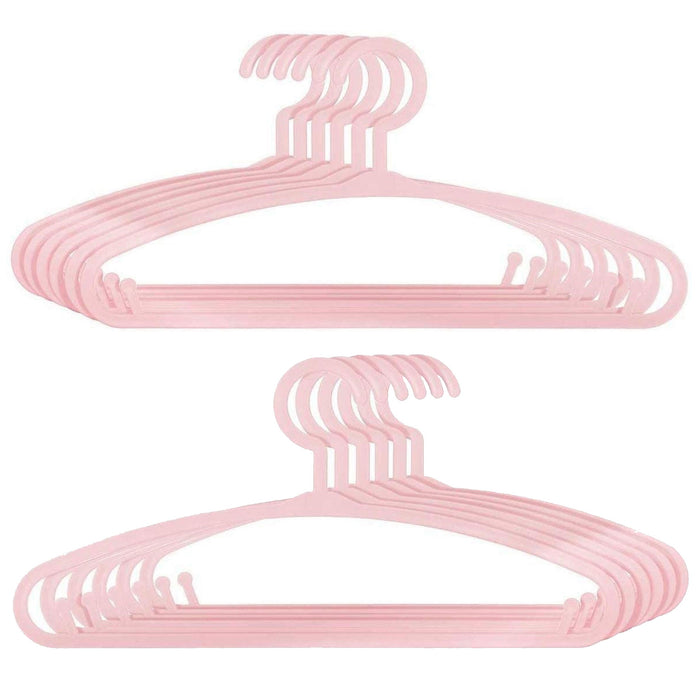 Pack 12 perchas infantiles plástico rosa 28,3x13,5 cm