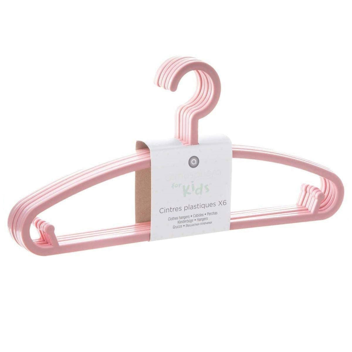 Pack 12 perchas infantiles plástico rosa 28,3x13,5 cm (5)
