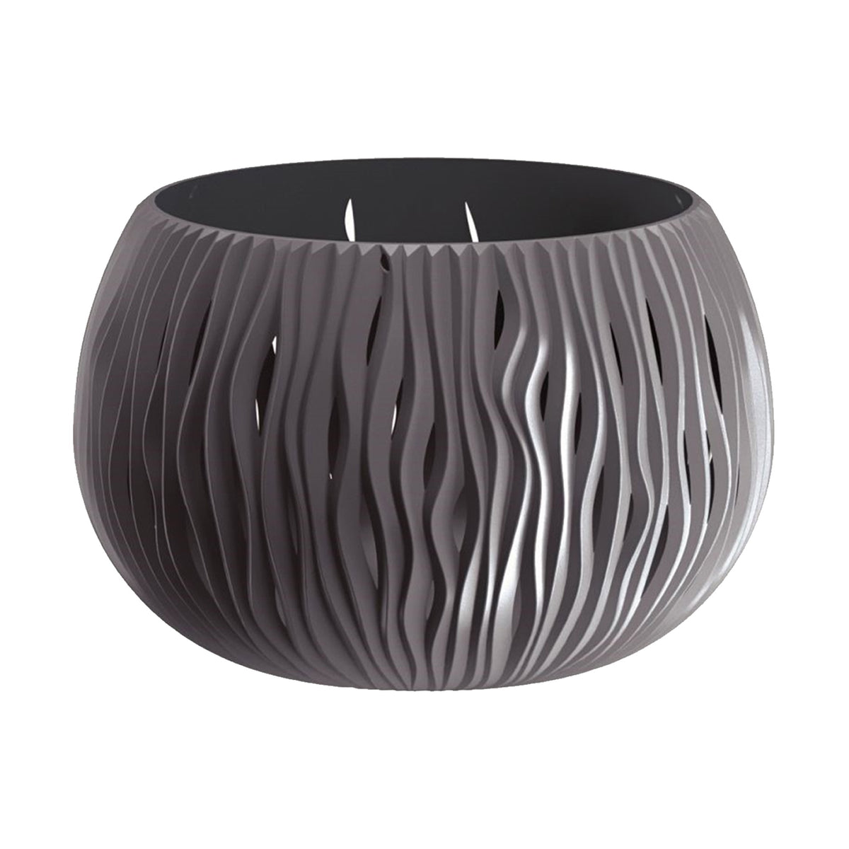 2 macetas plástico Bowl Sandy antracita Ø23,8x16,1cm (3)