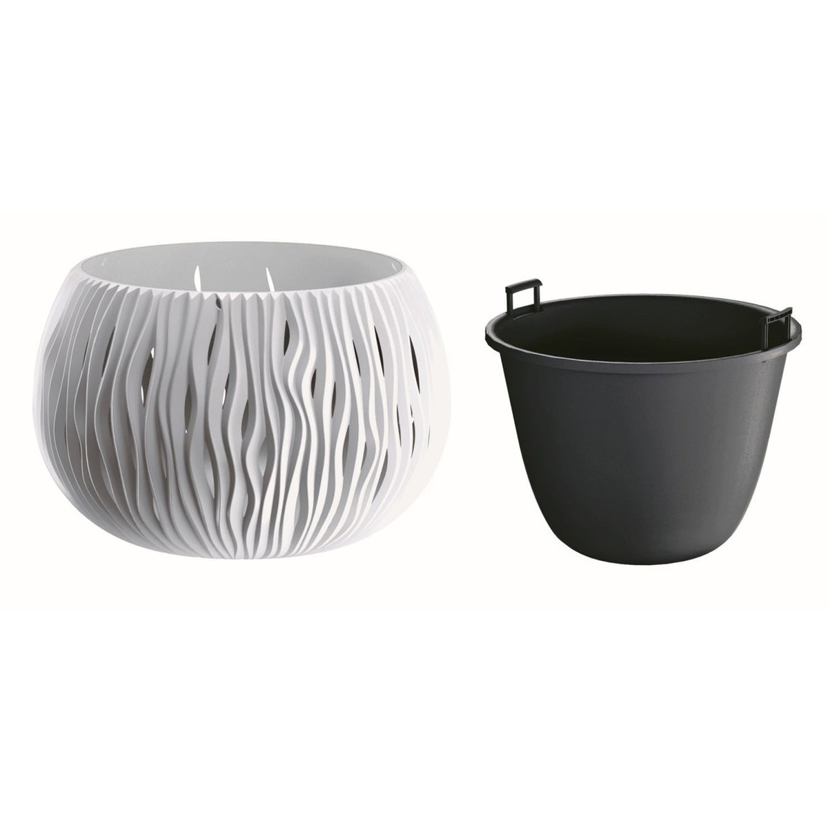 2 macetas plástico Bowl Sandy blanco Ø23,8x16,1cm (4)