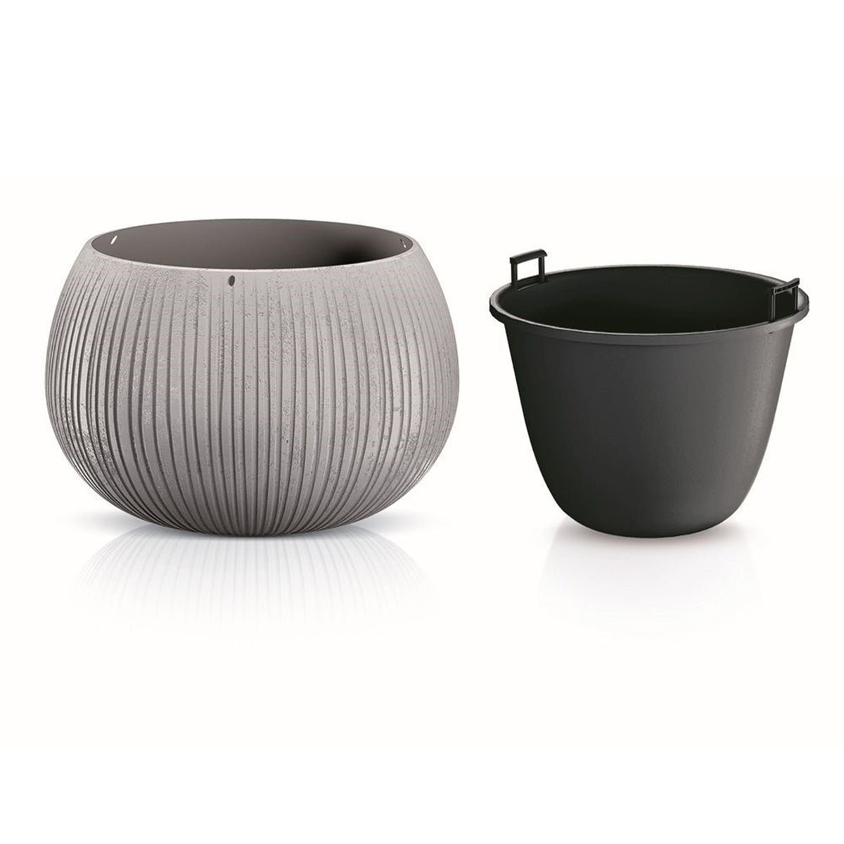 2 macetas plástico Beton Bowl cemento Ø14,4x11cm (4)