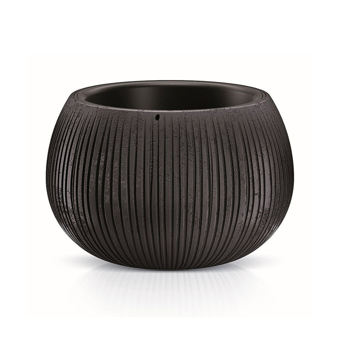 2 macetas plástico Beton Bowl cemento negro Ø14,4x11cm (3)