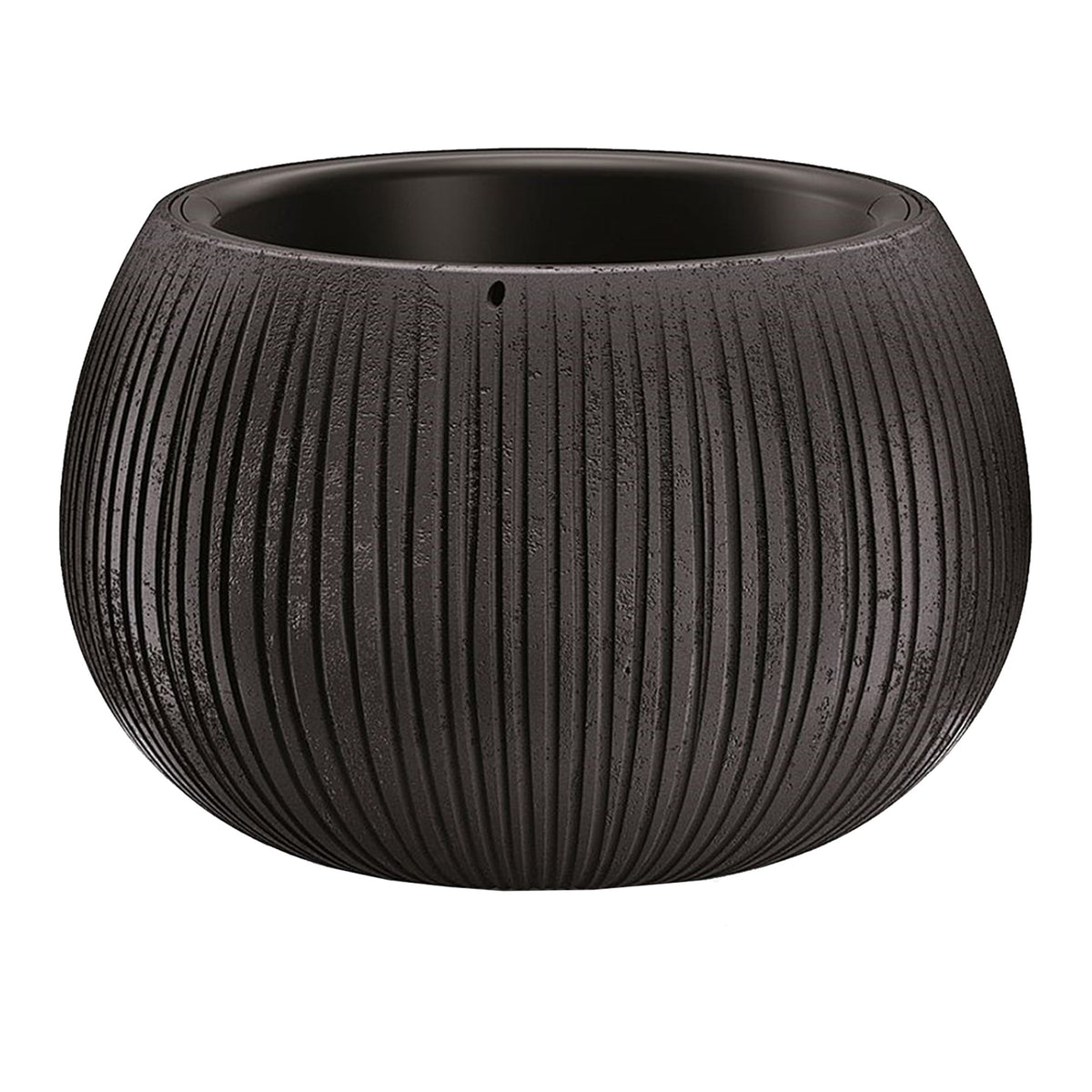 2 macetas plástico Beton Bowl cemento negro Ø18x13,6cm (3)