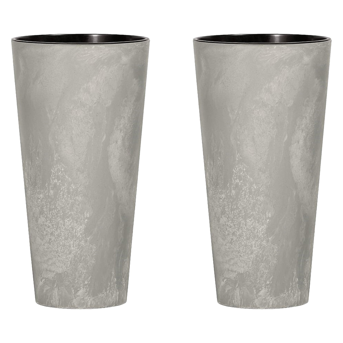 2 macetas Tubus Slim Effect cemento Ø20x38,1cm