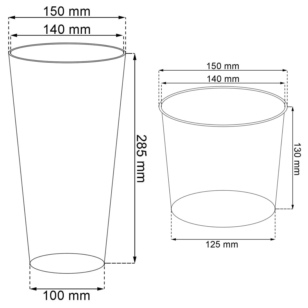2 macetas Tubus Slim Effect antracita Ø20x38,1cm (3)