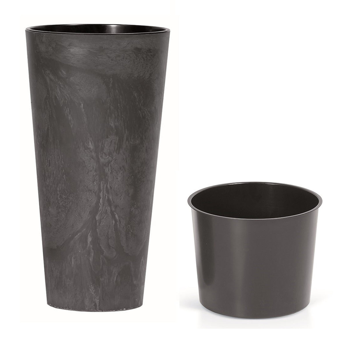 2 macetas Tubus Slim Effect antracita Ø20x38,1cm (6)