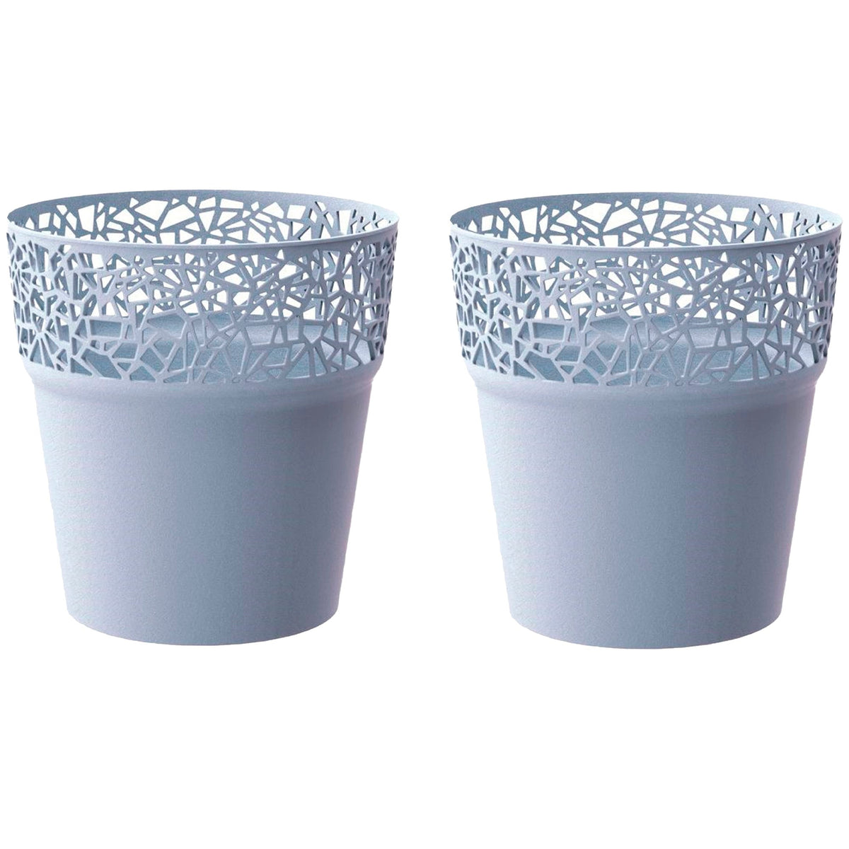 Pack 2 macetas plástico Tree gris hielo 14,5x14,5x14,8 cm