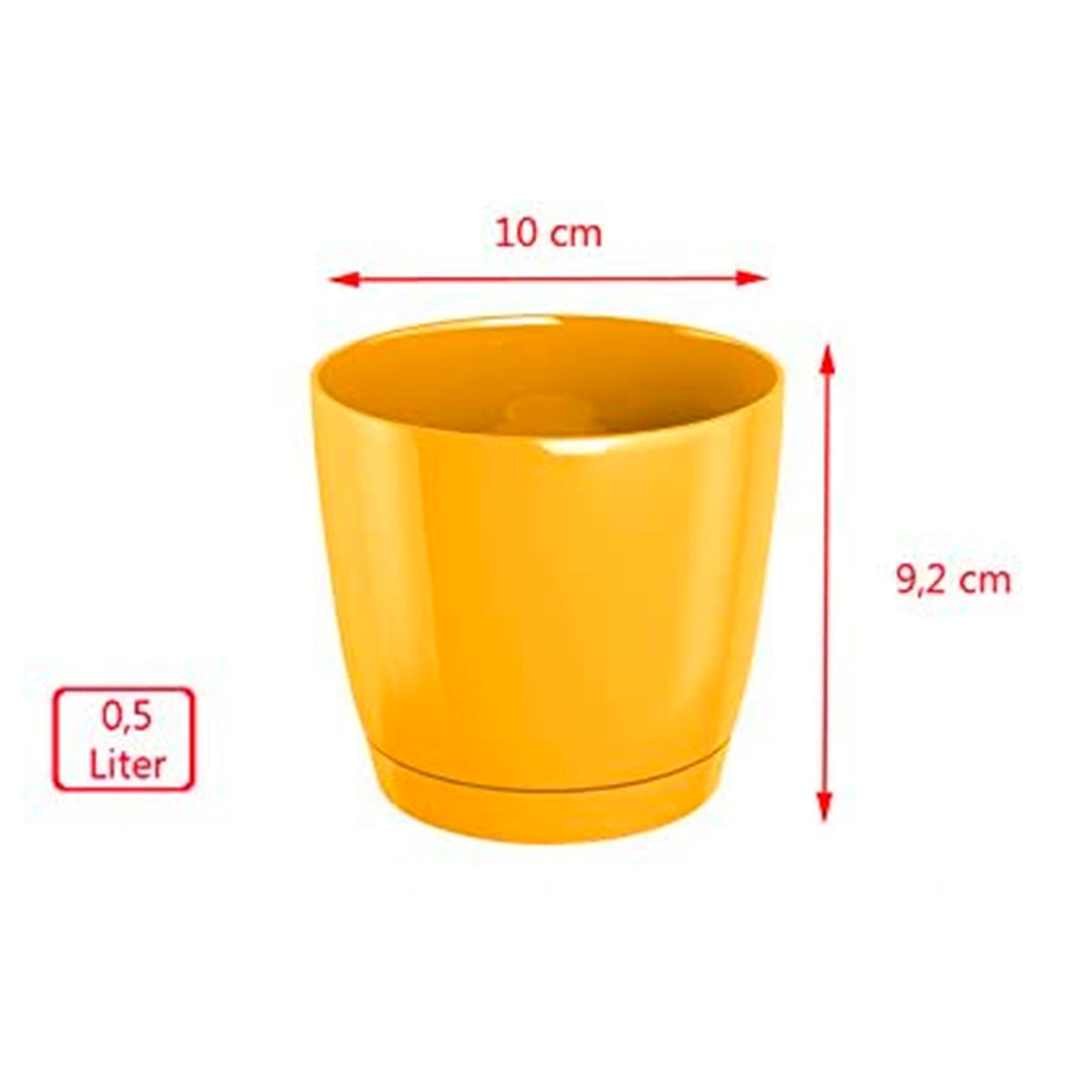 Pack 2 macetas redondas plástico Coubi Round grafito Ø10x9,2 cm (2)