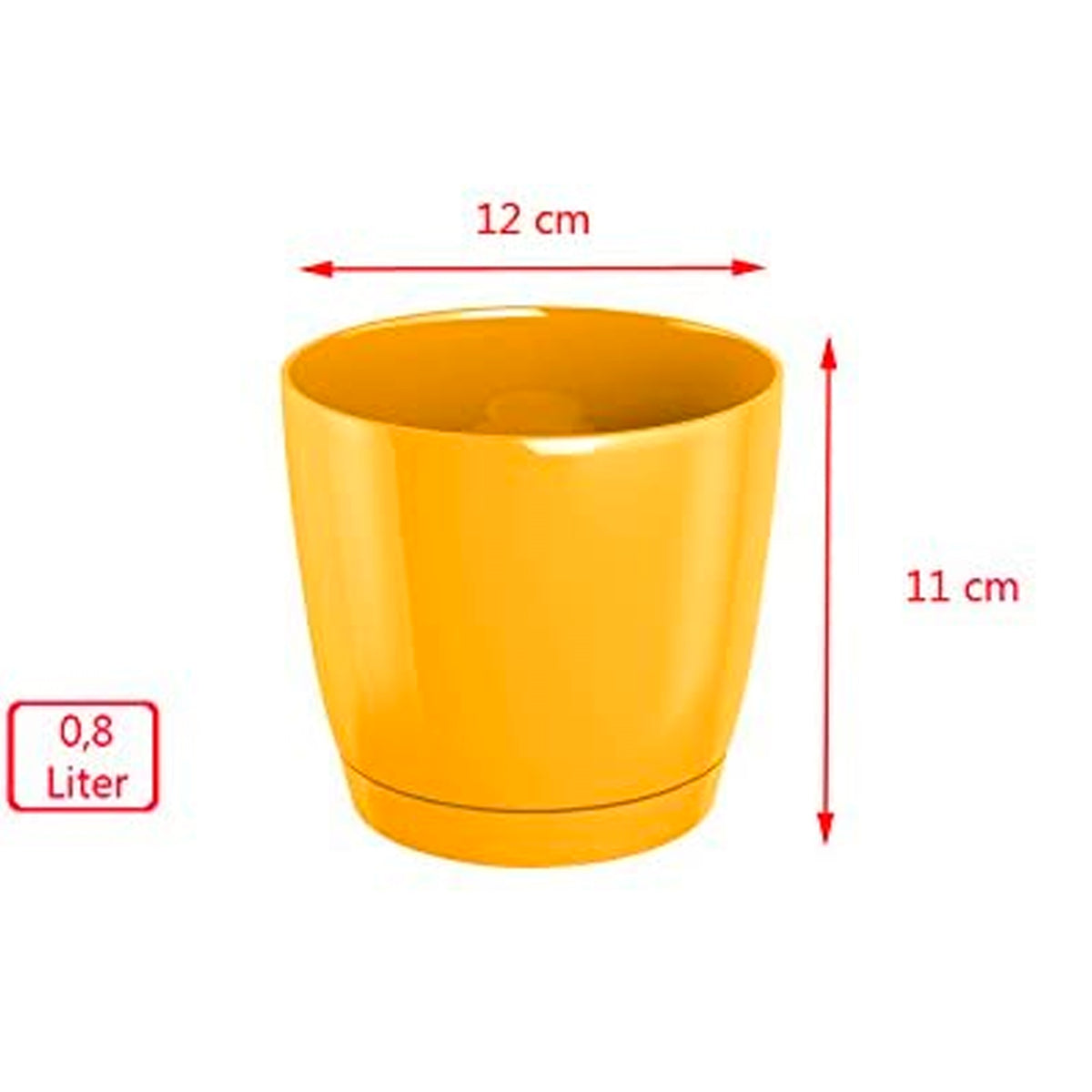 2 macetas redondas plástico Coubi verde oliva Ø12x11cm (2)