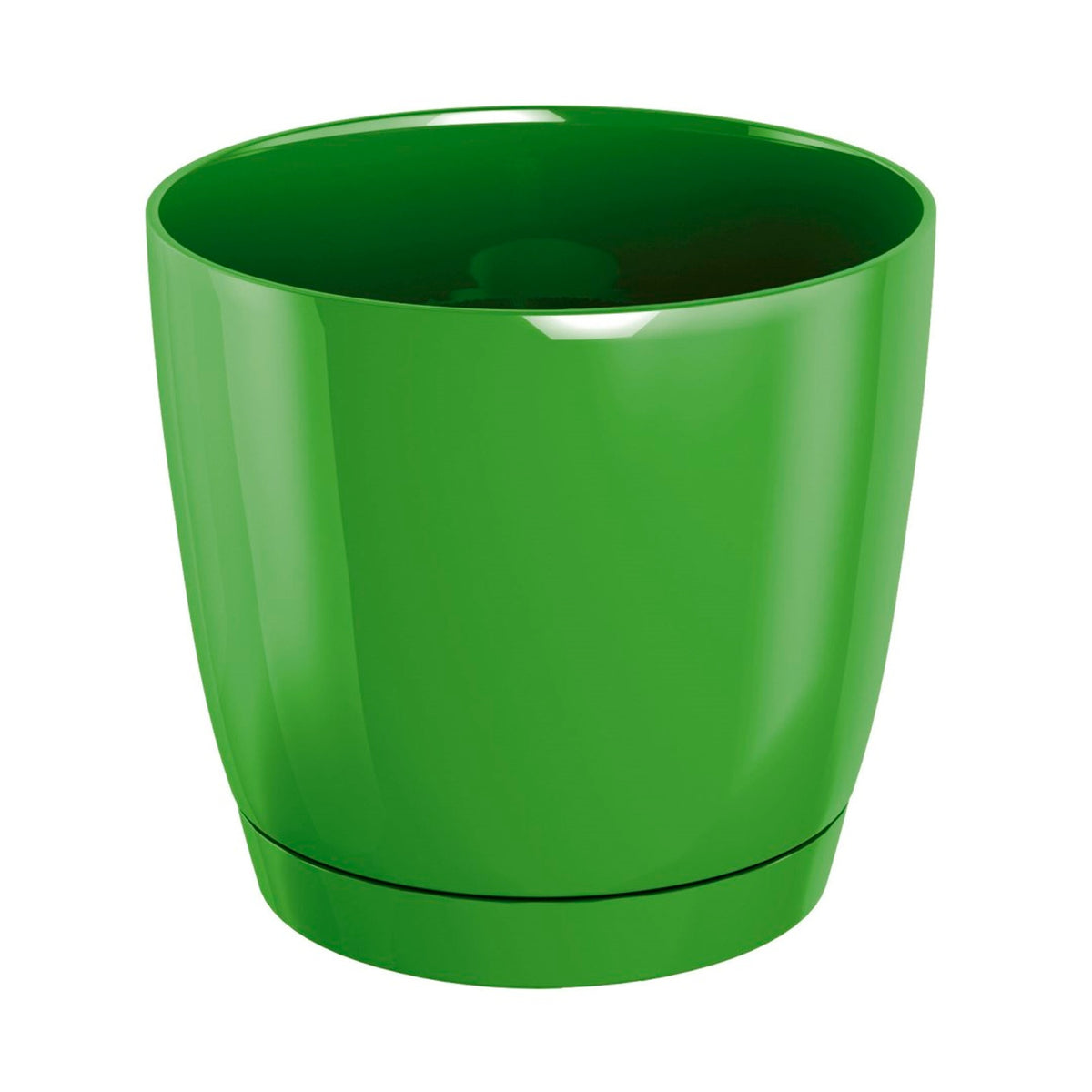 2 macetas redondas plástico Coubi verde oliva Ø12x11cm (3)