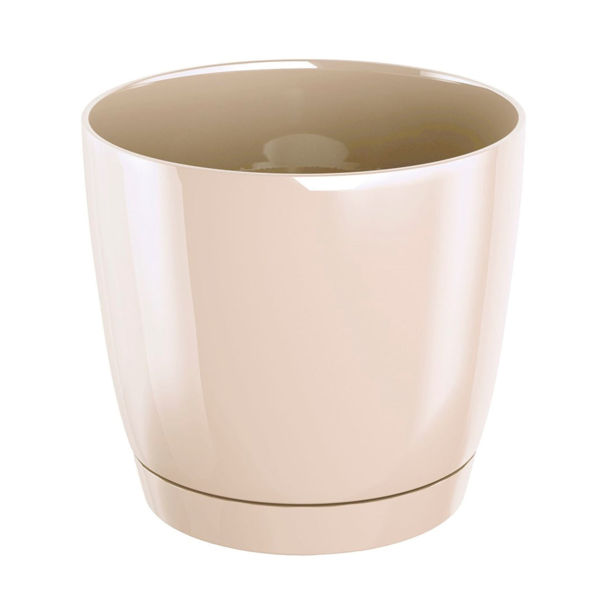 Pack 2 macetas redondas plástico Coubi Round crema Ø12x11 cm (3)