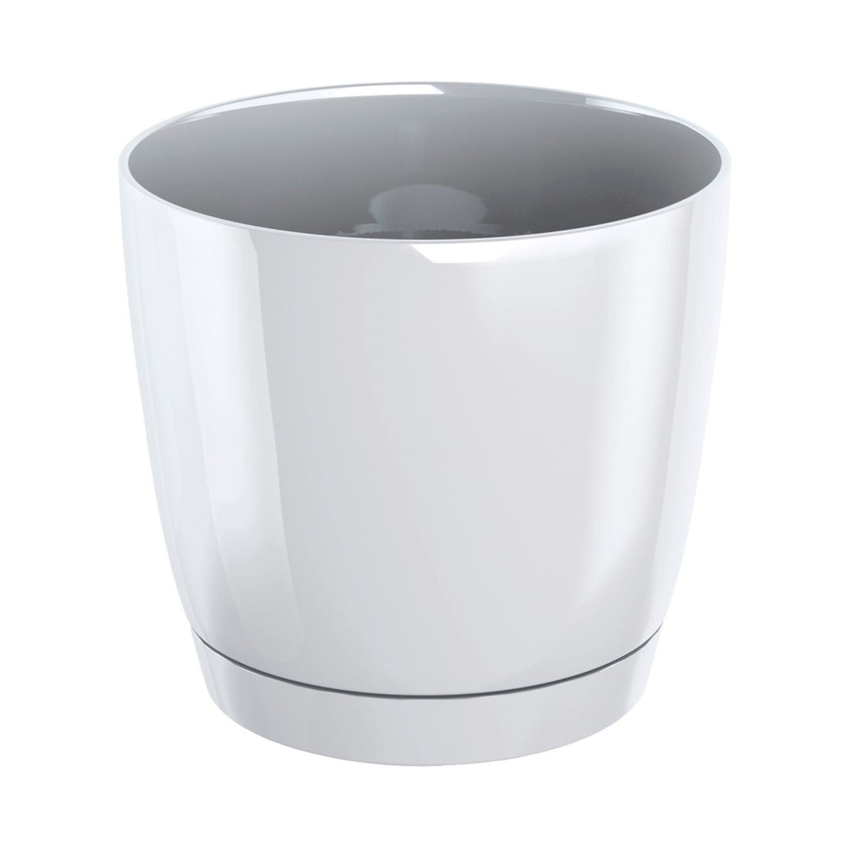 Pack 2 macetas redondas plástico Coubi Round blanco Ø13,5x12,4 cm (3)