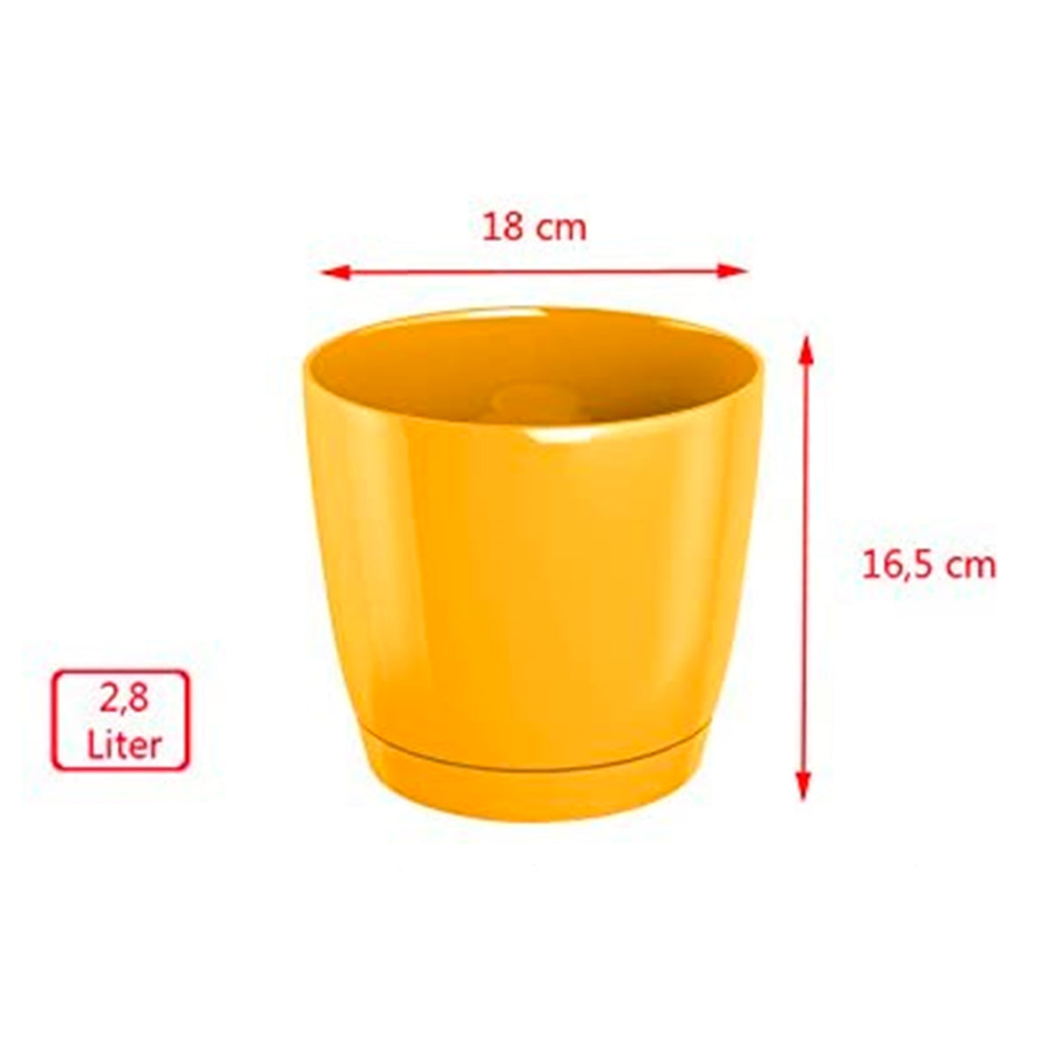 Pack 2 macetas redondas plástico Coubi Round blanco Ø18x16,5 cm (2)