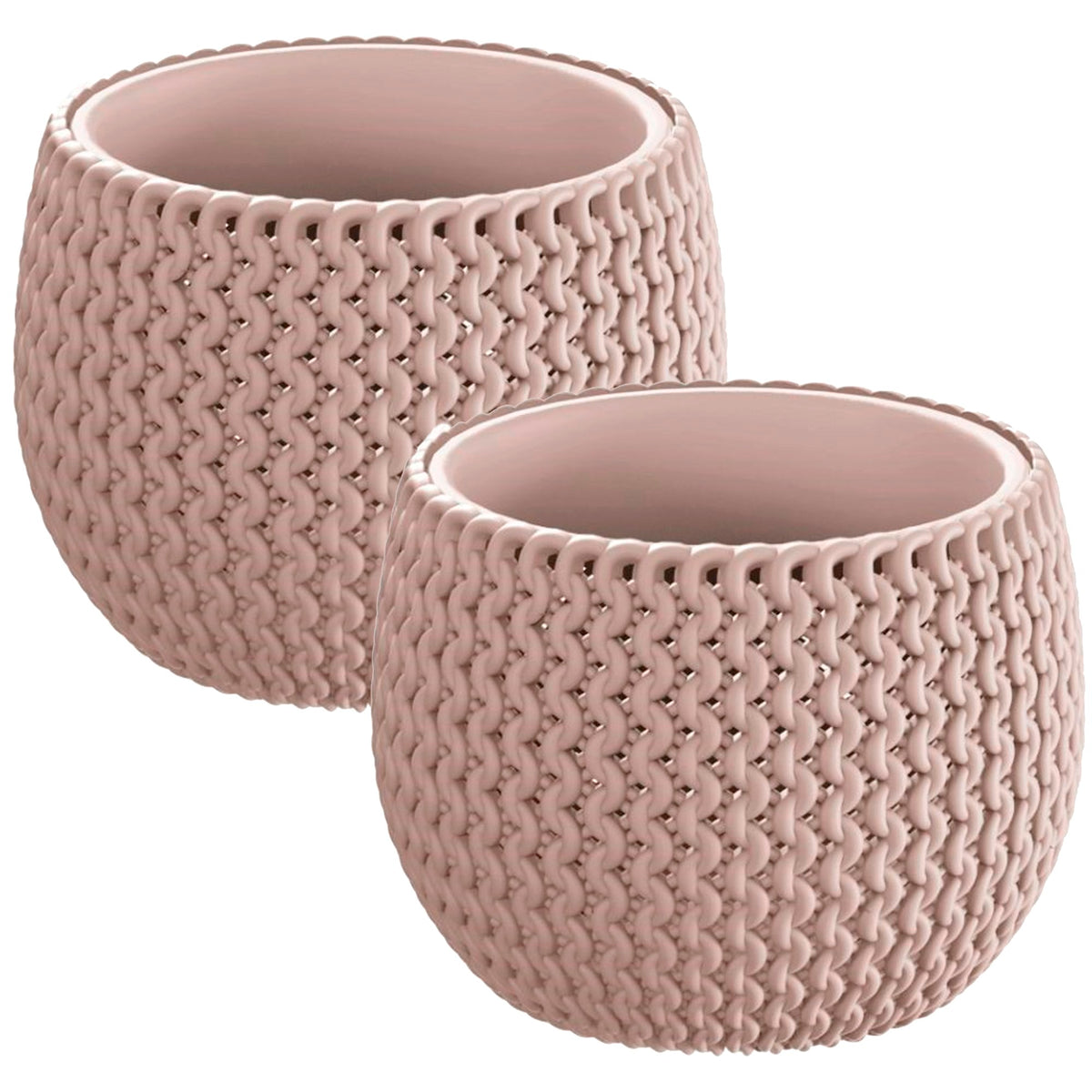 2 macetas redondas con depósito Splofy Bowl mocca