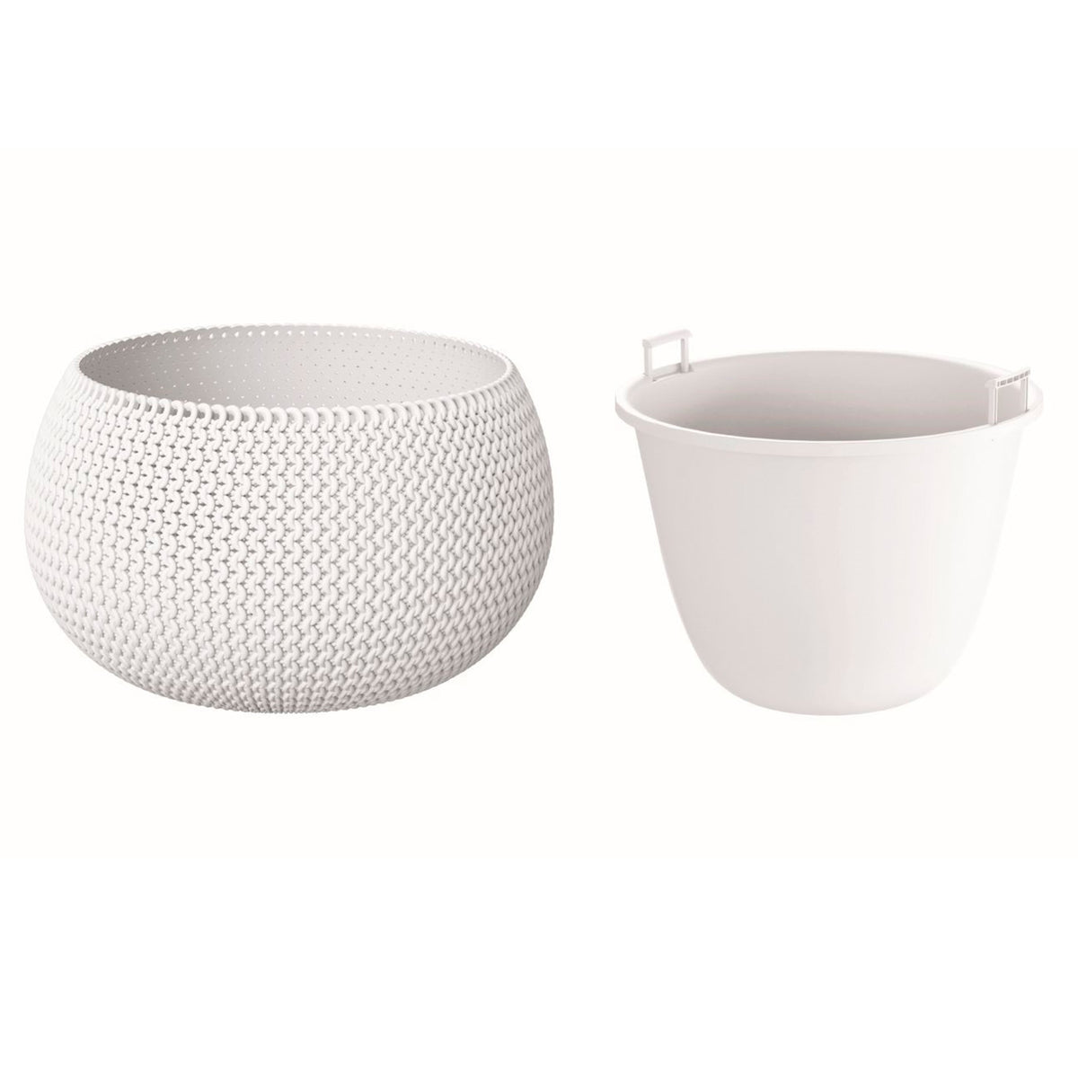 2 macetas redondas con depósito Splofy Bowl blanco (2)