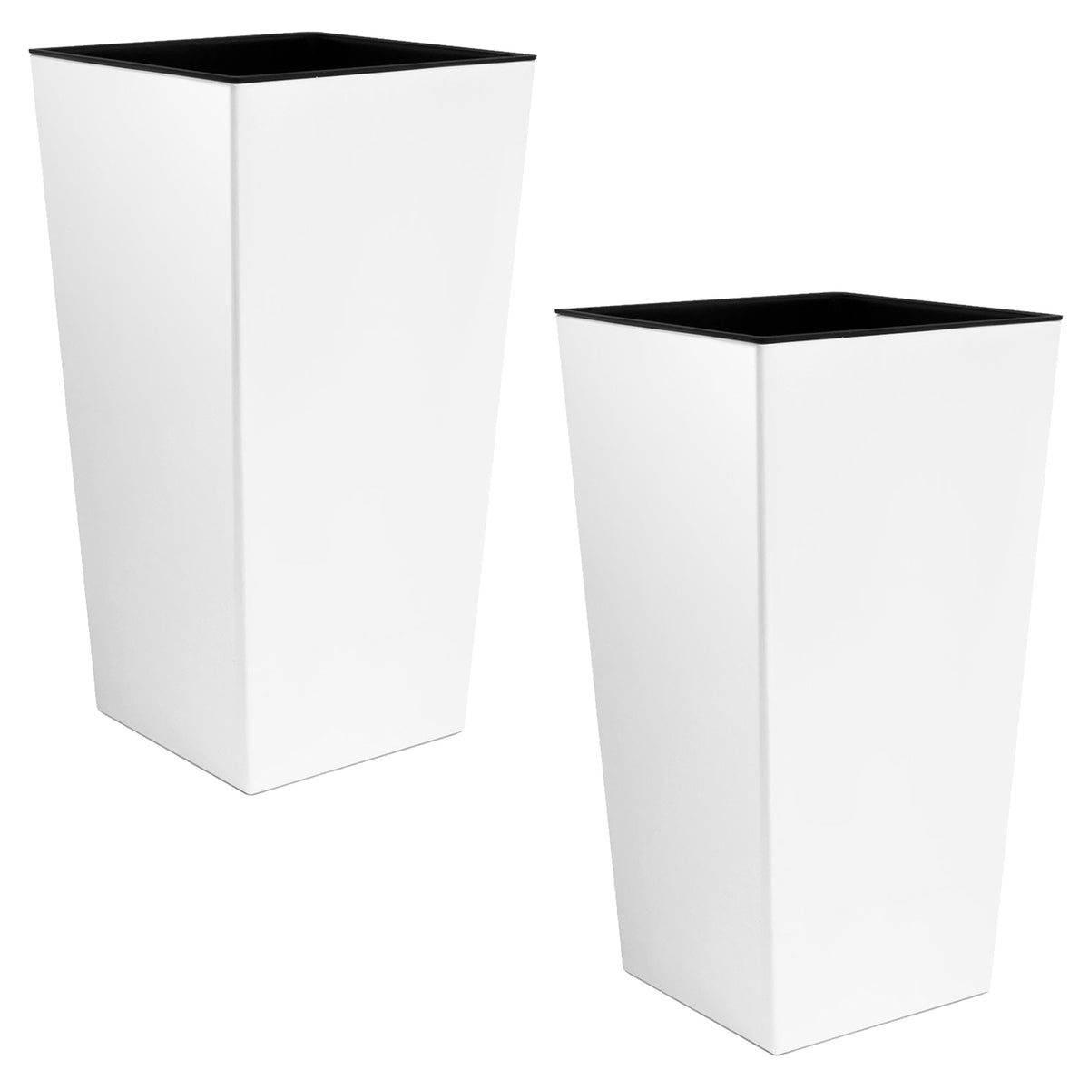 Pack 2 macetas altas plástico Urbi 2 L blanco 12,6x12,6x20 cm