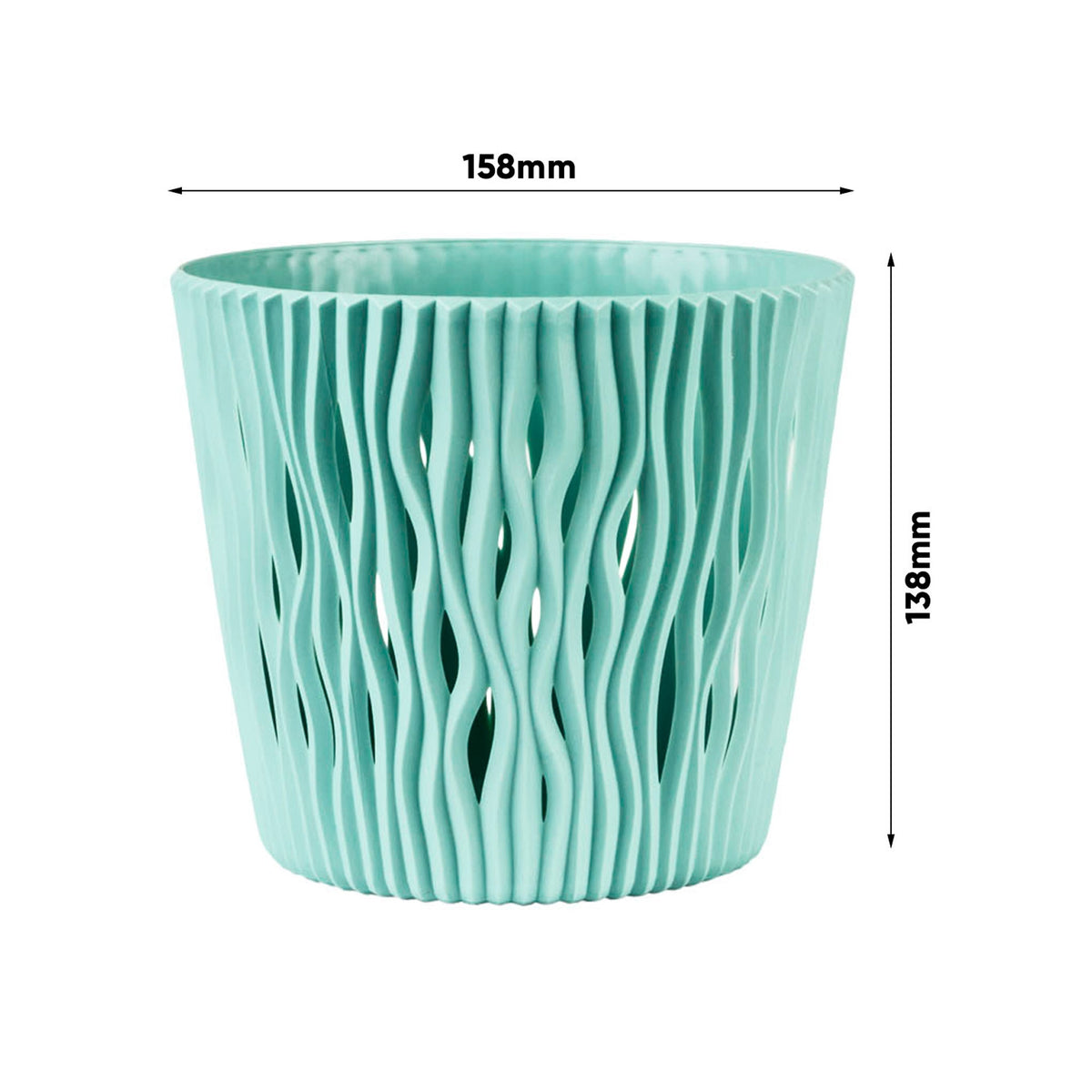 Pack 3 macetas redondas plástico Sandy Round salvia Ø15,8x13,8 cm (2)