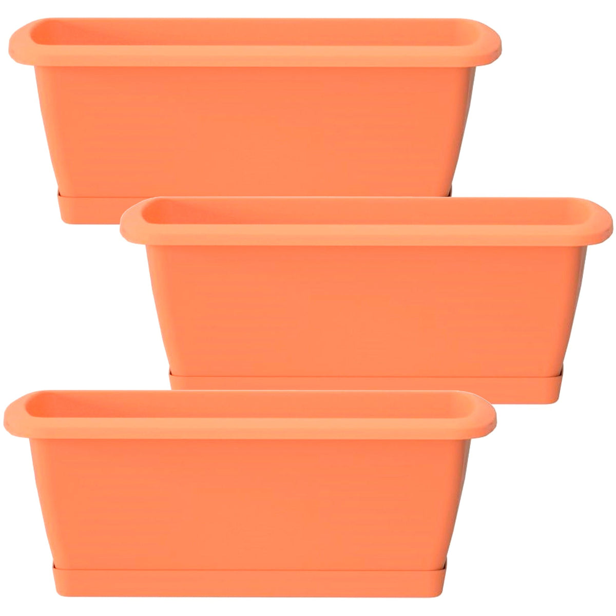 3 jardineras Respana con soporte — Terracota 59x18x14cm