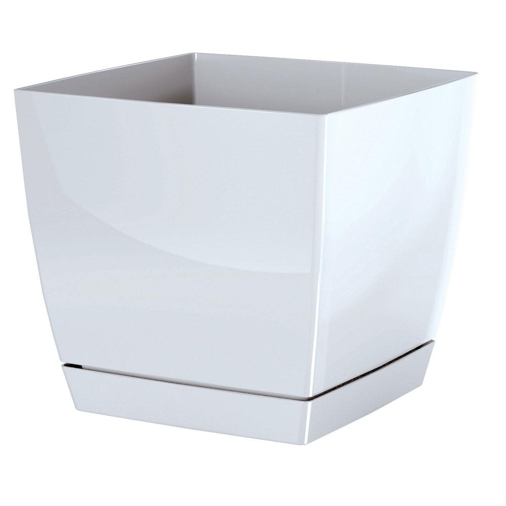 Pack 3 macetas Begonya Fresh Quadro con plato 13,5 cm blanco (3)