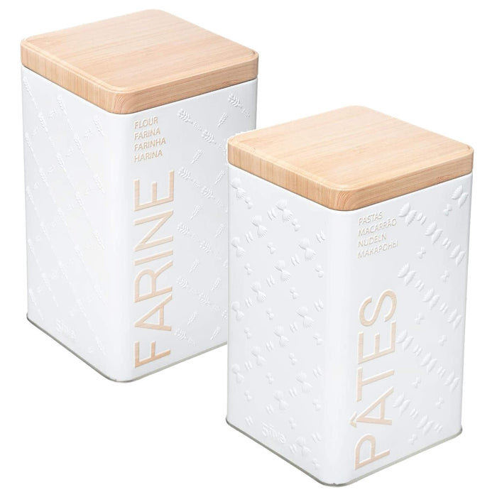 Botes de almacenamiento harina y pasta negro pack 2 uds