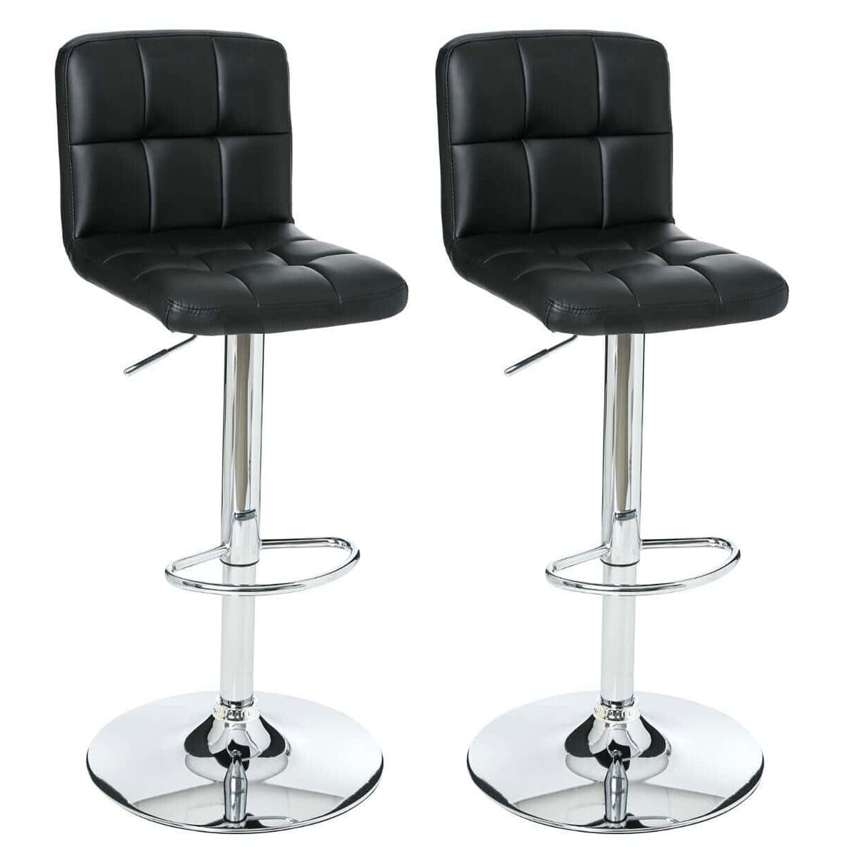 Juego 2 taburetes de bar Delek negro 44,5x54x90 cm
