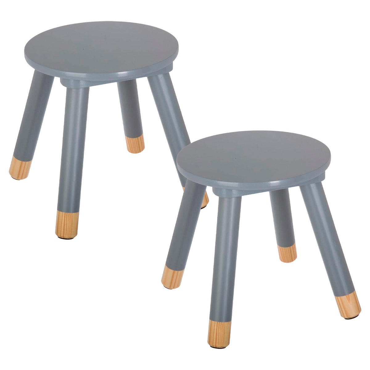 Conjunto 2 taburetes infantiles gris