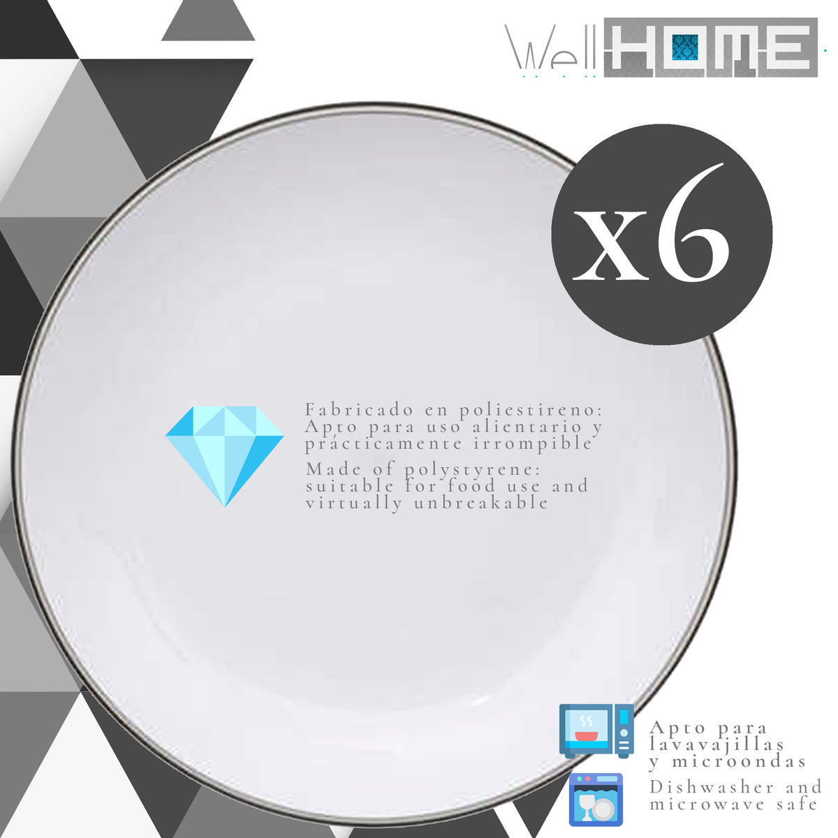 Juego 6 platos gris (2)