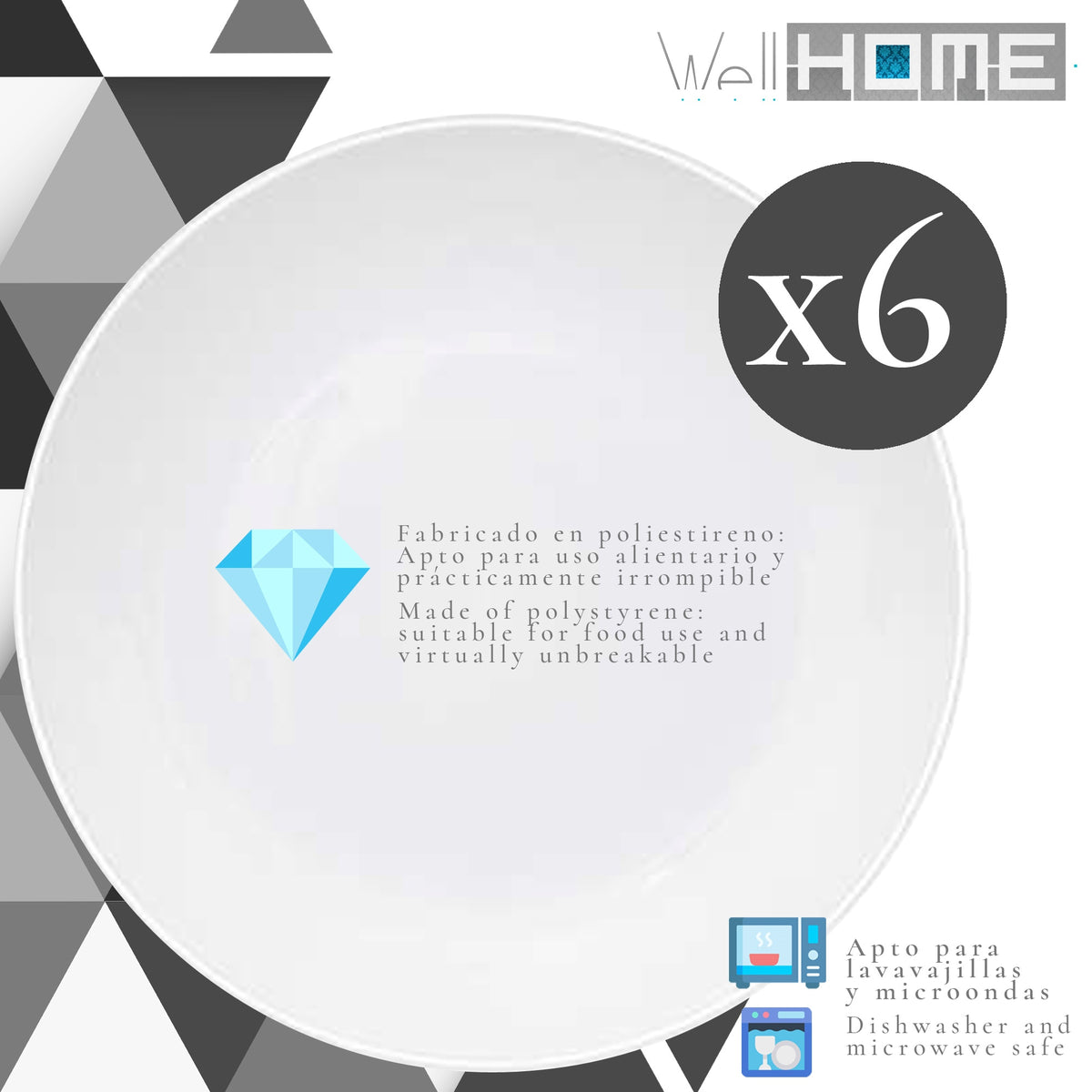 Juego 6 platos blancos (2)