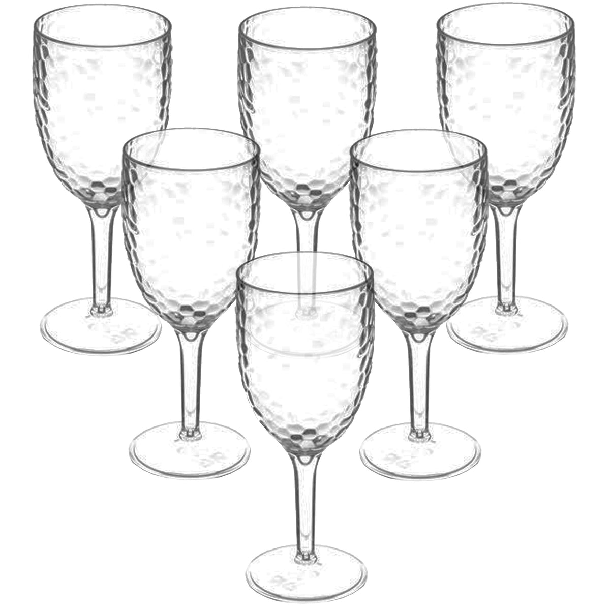 Juego 6 copas de vino poliestireno