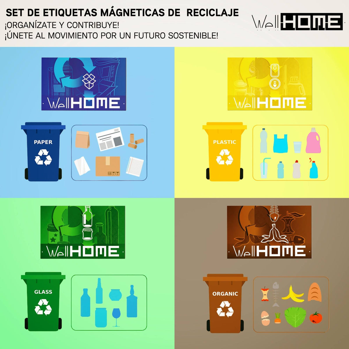 Cubo de reciclaje metálico 2 compartimentos 2x17L blanco mate (5)