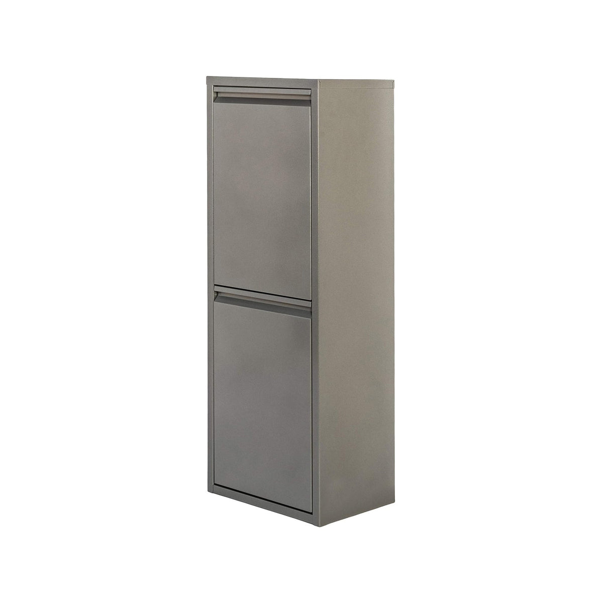 Cubo de reciclaje metálico 2 compartimentos 2x17L gris brillo (8)