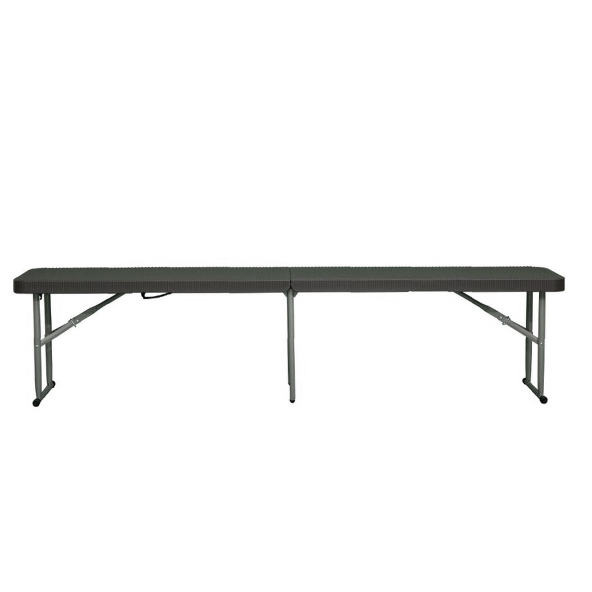 Mesa plegable efecto ratán 180x74cm + banco 183x30cm (5)