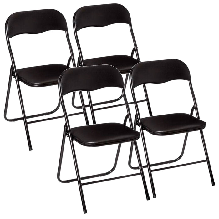Set 4 sillas plegables exterior negro 44x48x79 cm
