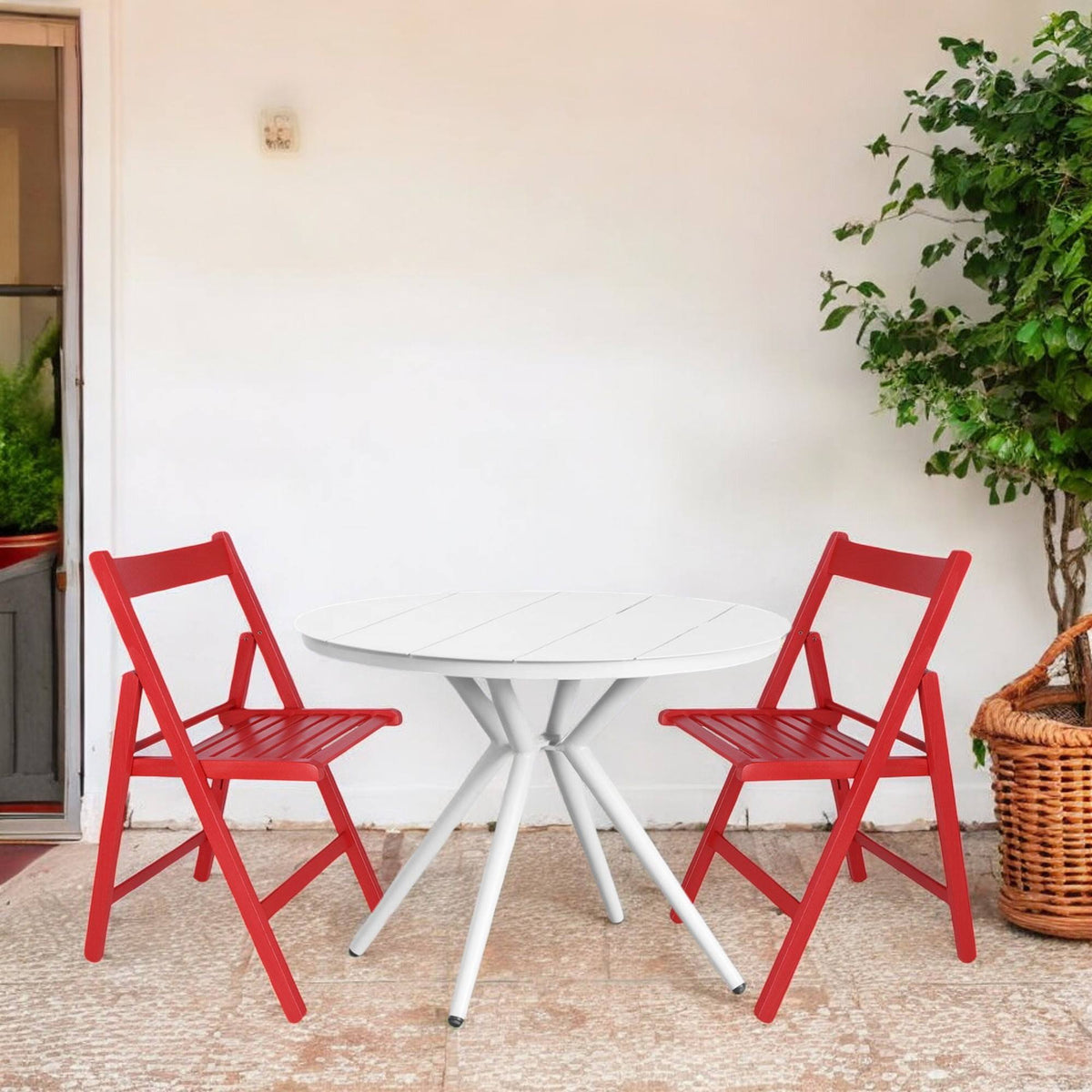 Set 4 sillas rojas 43x47x79 cm (9)